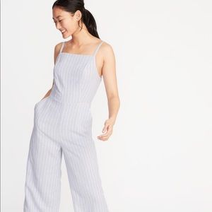 Linen stripe jumpsuit